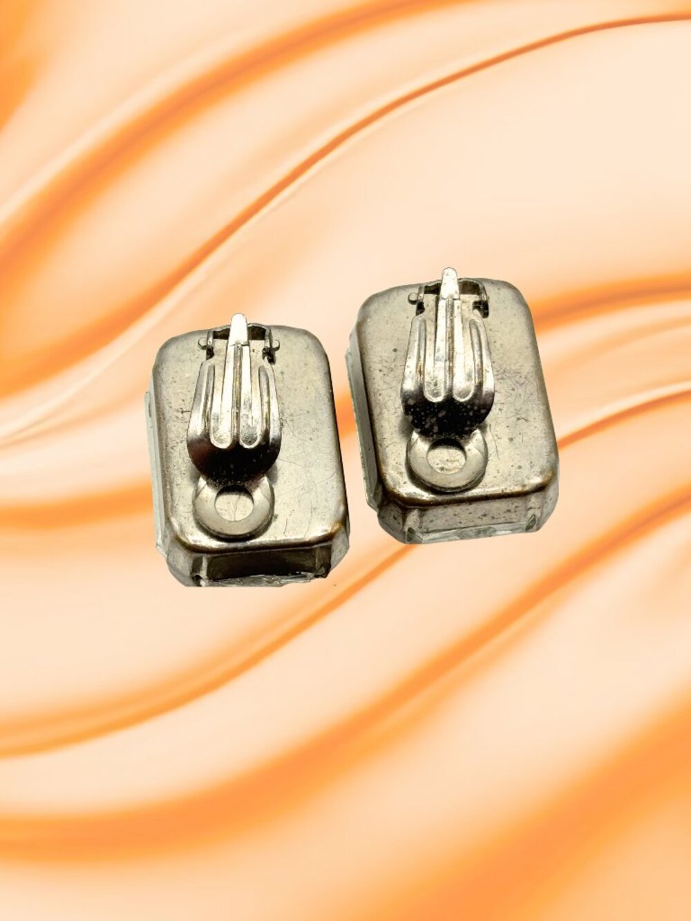 Large Rhinestone Clip-on Earrings - Picture 5 of 6